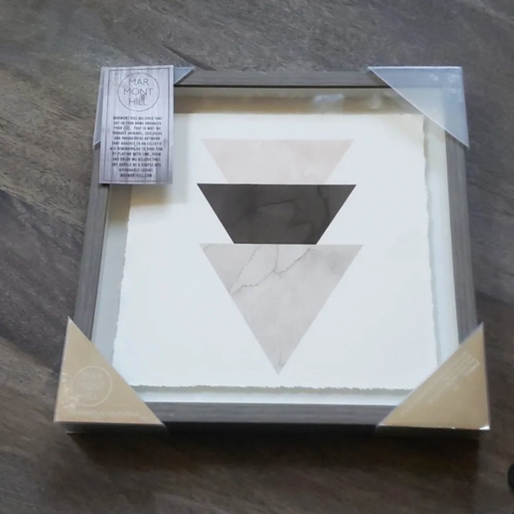 Marmont Hill Triangle Stack Framed Wall Art NWT